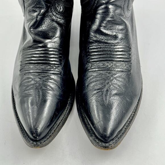 DAN POST 16791 Mens MILWAUKEE Black Leather Boots SIZE 7 WIDE Excellent Cond - Picture 5 of 12